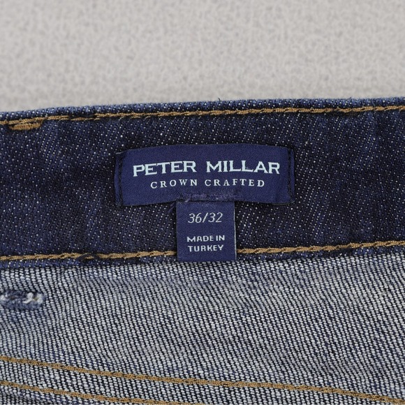 Peter Millar Jeans Mens 35x30 Blue Crown Crafted Vintage Washed 5 Pocket Denim - Picture 6 of 14